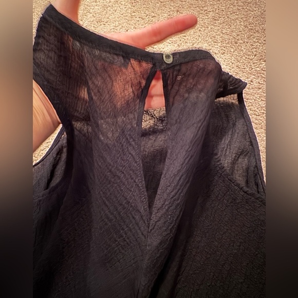 Helmut Lang- Black Gauze Sleeveless Top - Picture 3 of 6